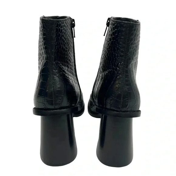 Gibson Latimer Vina Leather Croc Embossed
Square Toe Block Heel Ankle Boots 11 - Picture 4 of 11
